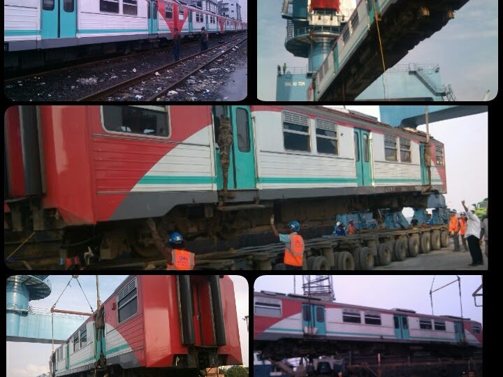 Bongkar muat peti kemas di pelabuhan